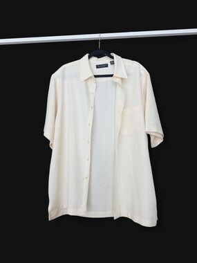 Roundtree & Yorke Cream textured button up shirt size XL NWOT